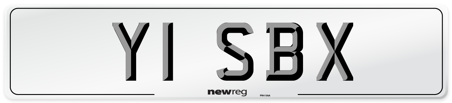 Y1 SBX Number Plate from New Reg